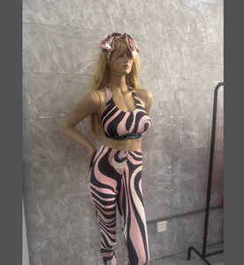 Ensemble de <span class=keywords><strong>maillot</strong></span> de bain 3 pièces STOCK Print Famous avec <span class=keywords><strong>bandeau</strong></span>, pantalon long, sexy, pour femmes, ensemble de yoga, vêtements de plage de créateur - Product Image 3