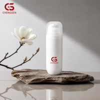Flacon pompe airless 50ml 100ml pour lotion, format voyage portable, contenant ovale pour soins de la peau mère et bébé
