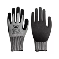 Gants de sécurité anti-coupure en HPPE N3523 Metal Flex, niveau 5, pour mécaniciens industriels, avec revêtement nitrile sablé, réduction des chocs