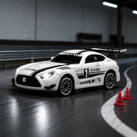 Voiture de course RC à l'échelle 1:64, 2,4 GHz, avec 2 vitesses, lumières LED, autonomie de 40 minutes, pour enfants, 4 roues motrices, mini voiture télécommandée