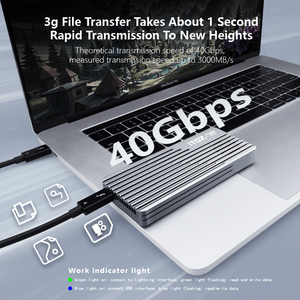 Enclosure SSD NVMe M.2 Thunderbolt 4/3 ITGZ |   Transmisi Kecepatan Ultra-Tinggi 40Gbps, Kipas Pendingin Berfitur Lengkap - Product Image 3