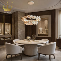 Lustre moderne à branches florales, suspension artistique en forme de fleur, lampe de plafond LED pour villa et hôtel