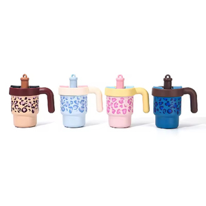 Custom 2 in 1 <b>Straw</b> <b>Lid</b> Portable 610ml Modern Leopard Stainless Steel Thermal Insulated Reusable Milk Coffee <b>Cup</b> Gifts - Product Image 5