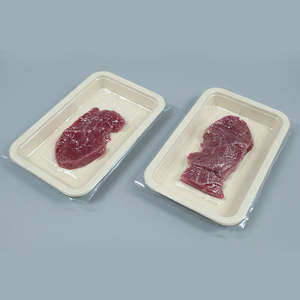 Bagasse jetable biodégradable à haute barrière personnalisée sans PFAS plateaux scellés par peau sous vide emballage <span class=keywords><strong>de</strong></span> plats préparés pour les repas - Product Image 4