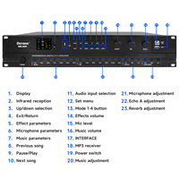 Dahili kablosuz mikrofon 2XDSP HDIM profesyonel 4 kanal Karaoke amplifikatörü 600watt ampliamplide De Sonido