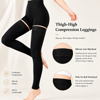 Bas de contention sans pieds pour varices, compression graduée 20-30 mmHg, bande antidérapante en silicone, prévention de la TVP, soulagement des jambes