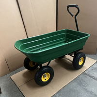 Chariot à benne basculante à quatre roues, chariot utilitaire de jardin, chariot utilitaire OEM en acier et plastique