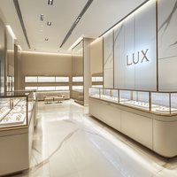 LUX personnalisé moderne haut de gamme de luxe or bijoux magasin bijoux salle d'exposition meubles design idées vitrine pour les bijoux