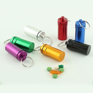 Pastillero de aluminio portátil, llavero botella de medicina tanque almacenamiento al aire libre llavero/ - Product Image 1