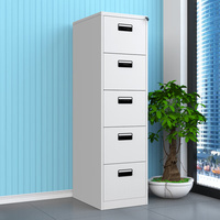 Armoire de rangement de bureau moderne à 5 tiroirs en métal, matériau en acier au design contemporain de haute qualité, verrouillable pour une utilisation en appartement