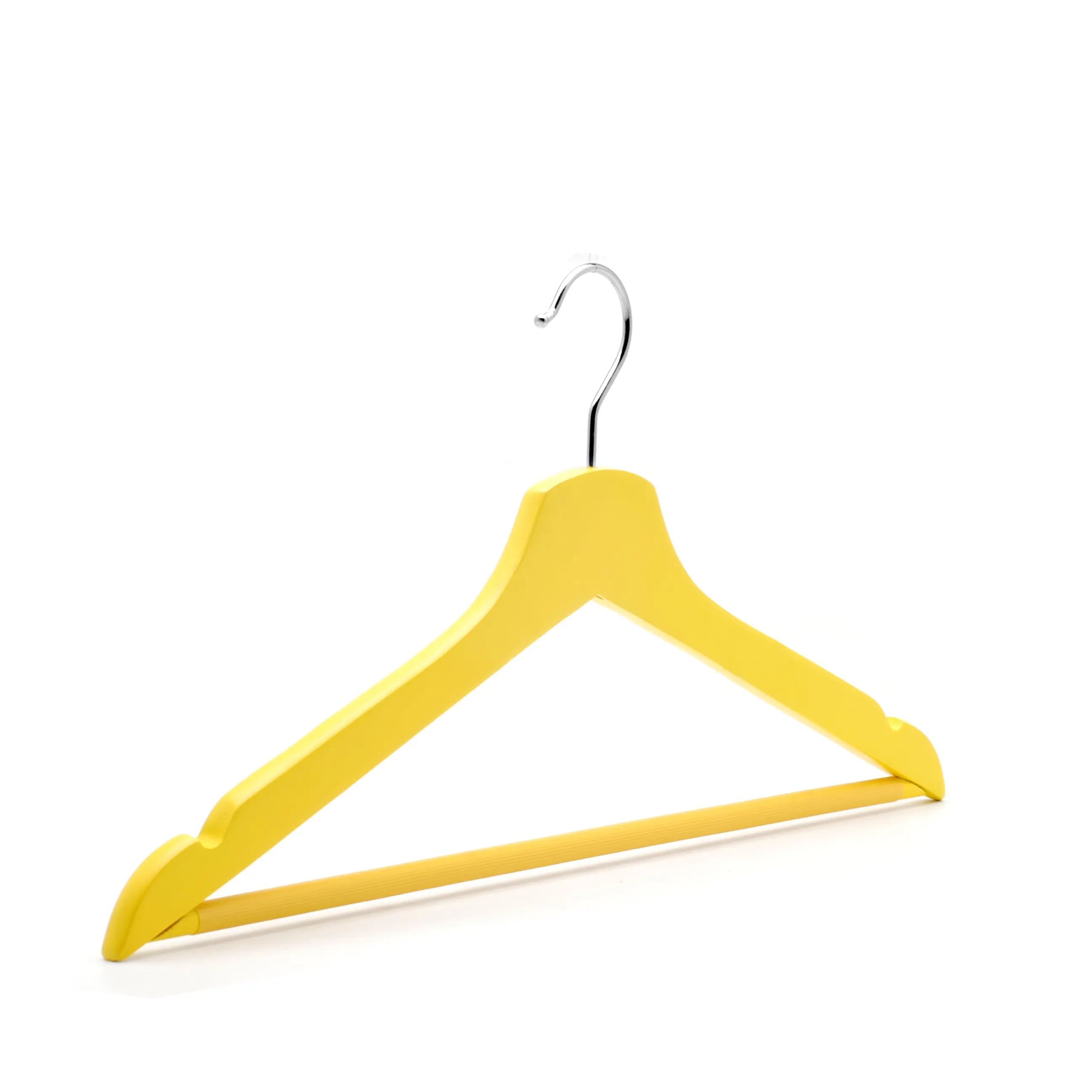 ขายส่งหรือขายปลีกไม้แขวนเสื้อ Lipu โปรโมชั่นไม้แขวนเสื้อสีเหลืองผลิตภัณฑ์ FMCG สำหรับแขวนผ้า