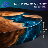 Résine époxy transparente RW Crystal Clear pour tables en résine coulée HD, finition brillante, faible odeur, idéale pour les projets de meubles en bois artisanaux