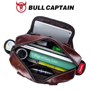 BULLCAPTAIN Sac à main en cuir véritable pour homme, sacoche d'affaires pour ordinateur portable 15 pouces, sac de bureau de luxe en cuir de vachette, sac de voyage pour homme - Product Image 3