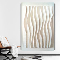 Peinture murale 3d minimaliste moderne décoration d'hôtel de salon art mural peinture en relief d'art de texture blanche faite à la main