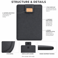 Housse pour ordinateur portable en néoprène, étui pour tablette, pochette de protection, étui pour ordinateur portable avec rabat à boucle pour le bureau, les déplacements et les voyages