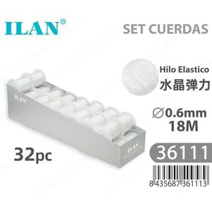 Filo Elastico in Cristallo Ilan 0,6 mm x 18 m per Set Manicure Pedicure 32 Pezzi - Product Image 1
