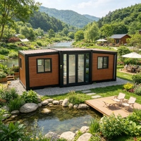 Maison conteneur préfabriquée moderne pliable et respirante 20FT, module de vie extensible à double aile, design haut de gamme de style mi-siècle