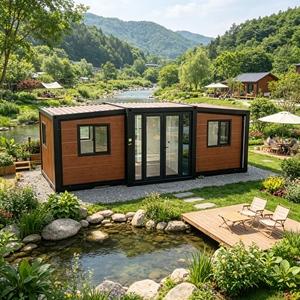 Maison conteneur pliable moderne 20FT à double aile, module de vie respirant, design rond, style Mid-Century, configuration haut de gamme - Product Image 4