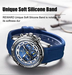 Montre VIP pour homme, vente en gros, chronographe à quartz, aiguilles lumineuses, bracelet en caoutchouc, étanche, meilleur cadeau pour lui - Product Image 6