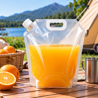 Pochette souple à bec verseur avec poignée en plastique et bouchon à vis, réutilisable pour l'emballage d'eau, de limonade et de thé glacé