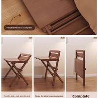 Table d'ordinateur pliable en bois massif, moderne et minimaliste, de haute qualité, compacte, sans installation, pour salon ou bureau d'enfant