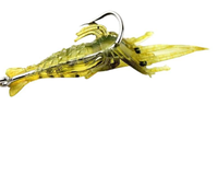 TOPIND Appât de pêche artificiel de haute qualité, crevette d'eau douce de 4 cm, réaliste, en PVC souple, simulation de crevette, appât lumineux, eau salée
