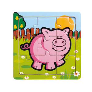Jouet <span class=keywords><strong>de</strong></span> puzzle en bois à faire soi-même, 9 pièces, animaux, <span class=keywords><strong>mouton</strong></span>, vache, chien, cheval, puzzle pour enfants, tout-petits, bébé - Product Image 6