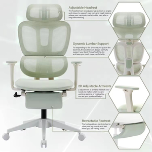 Ergonomic Lift <b>Office</b> <b>Chair</b> <b>with</b> Foot Rest Dynamic <b>Lumbar</b> <b>Support</b> 2D Headrest & Armrest - Product Image 6