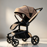 Poussette légère en alliage d'aluminium Land Leopard KingKong 3 en 1, pliable, portable, avec siège auto détachable et réversible