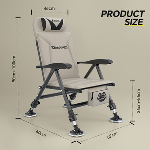 كرسي صيد محمول متعدد الوظائف قابل للطي من الفولاذ الكربوني مع قماش أكسفورد ومسند ظهر قابل للتعديل - Product Image 3