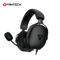 FANTECH Headset Gaming USB berkabel, Headset Gaming dengan mikrofon, kontrol Noise Reduction, mikrofon Omnidirectional untuk PC Gamer