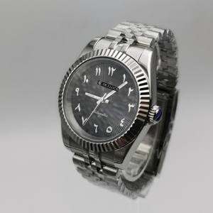 นาฬิกาดีไซน์หรู กันน้ำ 5BAR ใช้กลไกอัตโนมัติจากญี่ปุ่น NH35 สำหรับผู้ชายและผู้หญิง หน้าปัดแบบอารบิก ไม่มีปฏิทิน - Product Image 4