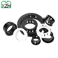 SB-25 Pasacables de nailon negro con cierre a presión, protectores de montaje redondos para cables y mangueras