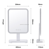 Miroir de maquillage rectangulaire à trois tons d'éclairage rechargeable/sans fil de 19 pouces avec LED 1X miroirs de tables de grossissement GMM1901