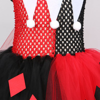 Halloween Harley Quinn Cos robe couronne baguette magique sac gant collier Bracelet anneau boucle d'oreille ensemble fête Clown Performance Costume