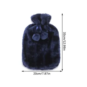 Grande <span class=keywords><strong>housse</strong></span> <span class=keywords><strong>de</strong></span> bouteille d'eau chaude <span class=keywords><strong>de</strong></span> 2 L en peluche douce et mignonne, aide à maintenir la bouteille d'eau chaude isolée - Product Image 6