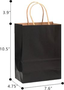 Sacs en papier biodégradables personnalisés pour le shopping, emballages cadeaux, sacs en papier kraft brun - Product Image 3