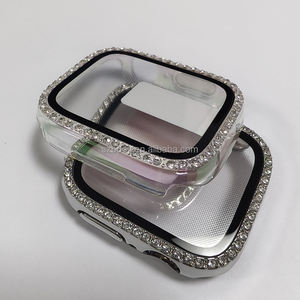 Pare-chocs PC Diamond Bling galvanoplastie avec étuis de protection en verre pour <span class=keywords><strong>Apple</strong></span> <span class=keywords><strong>Watch</strong></span> <span class=keywords><strong>45</strong></span> 44 42 41 40 38 <span class=keywords><strong>mm</strong></span> pour IWatch Series 4 5 6 <span class=keywords><strong>7</strong></span> - Product Image 3