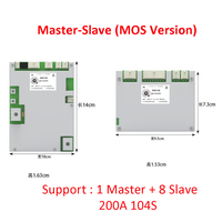 ANT Smart BMS Series 13PNA + 90AHB Master Slave MOS Version 200A Prise en charge totale des alimentations 104S Master + Slave