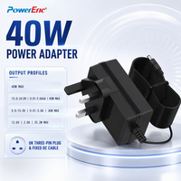 Adaptateur d'alimentation AC DC ABP 40W, entrée 100-240V, sortie réglable 9-24V, prise britannique, adaptateur d'alimentation AD0367