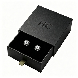 Caja de joyería deslizante rígida con logotipo sofisticado en relieve, forro de terciopelo, caja de almacenamiento de joyas, suministro profesional para branding. - Product Image 1