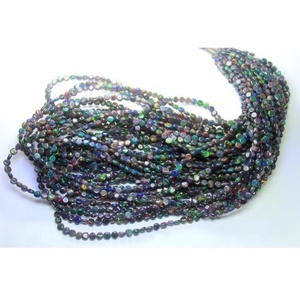 Cuentas de Ópalo Etíope Negro Natural Hechas a Mano, Forma de Moneda Lisa, 4 mm Aproximadamente, 16 Pulgadas, Calidad Superior - Product Image 2