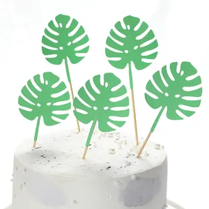 Cupcake Toppersเค้กPicksวันเกิดTropical Leavesฤดูร้อนCupcake Toppers