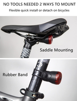 Capteur de frein intelligent étanche lumière de vélo type-c rechargeable avertissement de sécurité vélo feu arrière VTT feu arrière