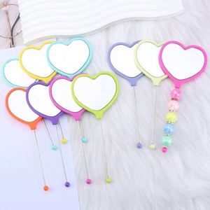 Espejo de Maquillaje Portátil de Mano con Forma de Corazón para Mujer, de Plástico, con Impresión de Logotipo Personalizable - Product Image 6