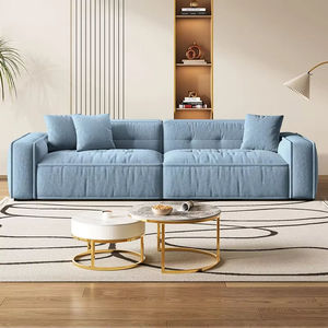 Ensemble de canapés d'angle modulaires carrés de luxe en velours avec structure en bois massif et rembourrage en éponge pour salon et appartement - Product Image 4