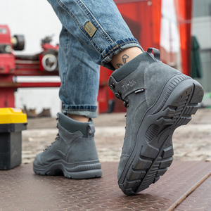 Stivali di sicurezza industriale <span class=keywords><strong>tacco</strong></span> alto con gambo in fibra di vetro, <span class=keywords><strong>scarpe</strong></span> <span class=keywords><strong>antinfortunistiche</strong></span> in vera pelle a buon mercato di vendita calda - Product Image 5