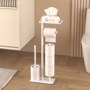 Portaescobillas de Baño Moderno, Independiente, con Estante de Almacenamiento, Rectangular, de Plástico, Diseño Minimalista para Baño - Product Image 4