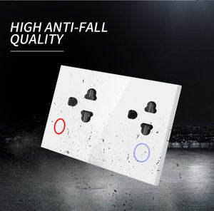 Prise de courant à double prise en verre cristal Prise électrique <span class=keywords><strong>universelle</strong></span> standard 15A 3200W-3500W Interrupteurs à double prise murale WiFi - Product Image 2