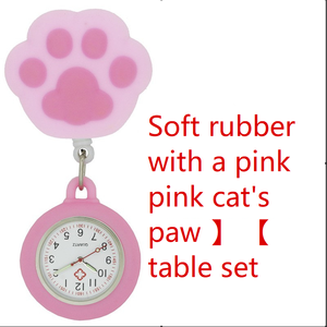 Ucuz kadınlar kadın karikatür cep saatler geri çekilebilir makara kimlik rozeti cam Cabochon hediye saatler silikon Fob izle hemşire - Product Image 3